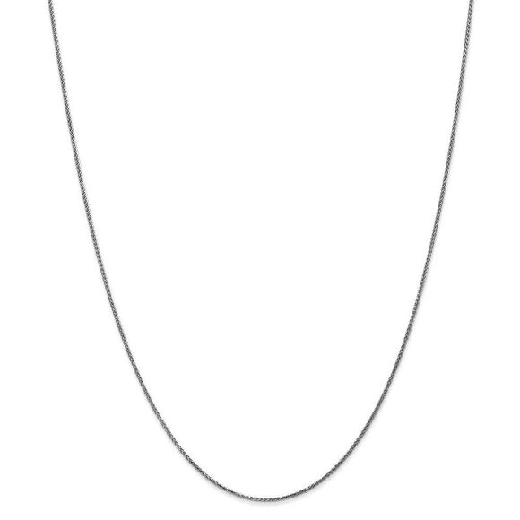 1mm, 14k White Gold, Solid Diamond Cut Spiga Chain Necklace, 18 Inch - Picture 3 of 8